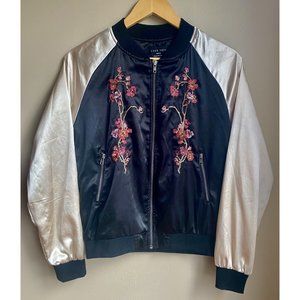 Love Tree Floral Embroidered Bomber Jacket